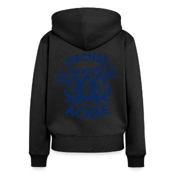 Dachse Auf Achse Party Crew Spaß - Frauen Premium Bio Zip Hoodie - Schwarz - Hinten - Julia (174cm)