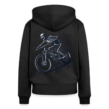 VTT Vélo Skeleton Adventure Retro - Sweat à capuche zippé Premium bio Femme - noir - Dos - Julia (174cm)
