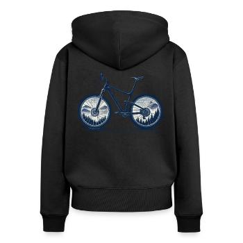 Cycling Adventure Mountains Nature Cycling - Women's Premium Organic Zip Hoodie - black - Back - Julia (174cm)