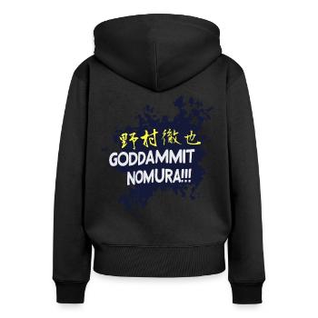 Goddammit Nomura – Japanisch und Tinte - Frauen Premium Bio Zip Hoodie - Schwarz - Hinten - Julia (174cm)
