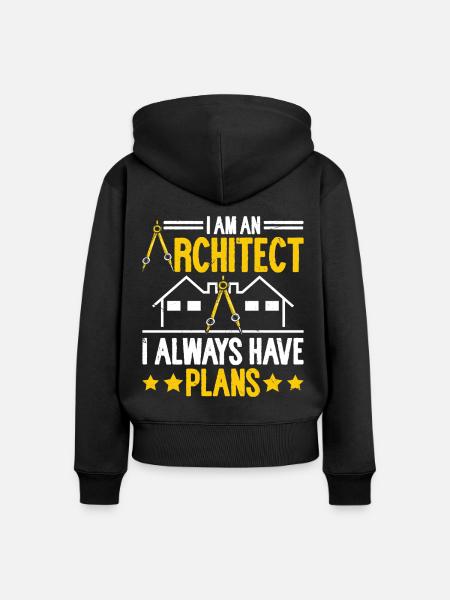 Architekt - Frauen Premium Bio Zip Hoodie - Schwarz