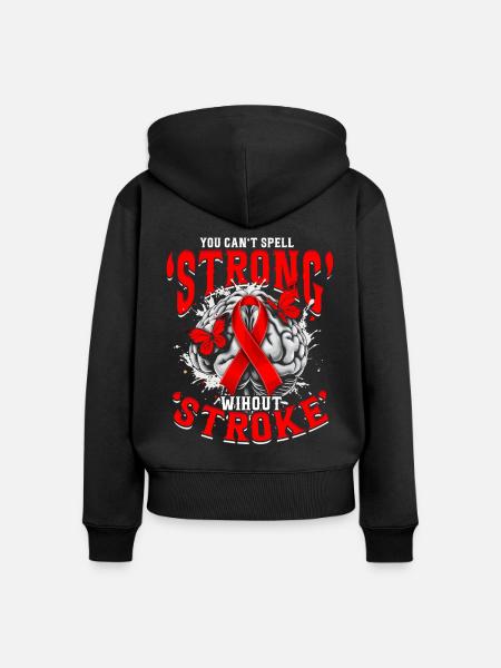 Schlaganfall Erholung - Frauen Premium Bio Zip Hoodie - Schwarz