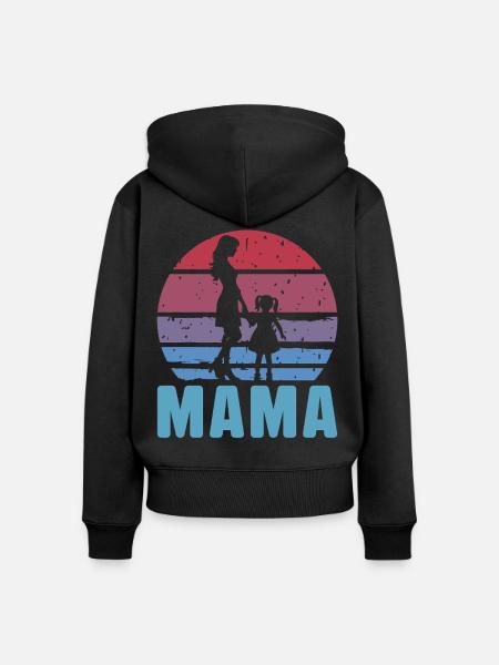 Mamma - Frauen Premium Bio Zip Hoodie - Schwarz