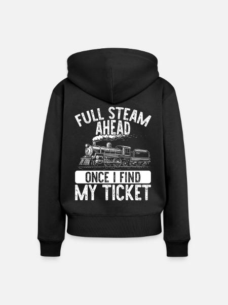 Zugfahrer Lokführer Zugliebhaber Bahnhof - Frauen Premium Bio Zip Hoodie - Schwarz