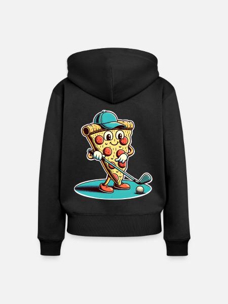 Golf Pizza - Frauen Premium Bio Zip Hoodie - Schwarz