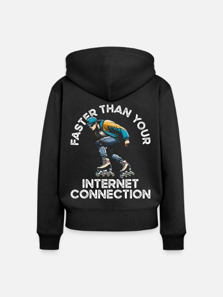 Inline Skating Rollerblading Inline Skates - Frauen Premium Bio Zip Hoodie - Schwarz