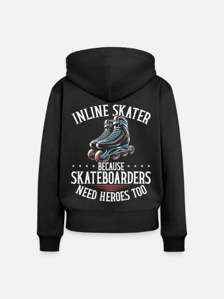 Inline Skating Rollerblading Inline Skates - Frauen Premium Bio Zip Hoodie - Schwarz