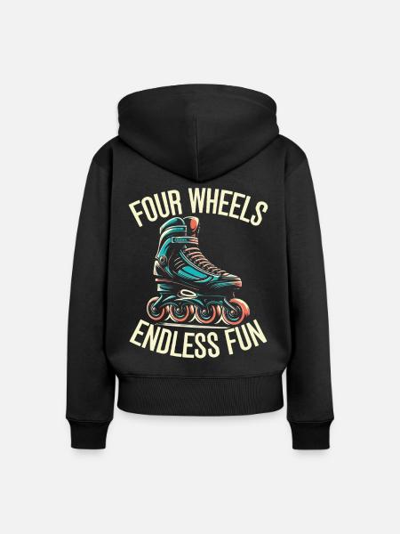 Inline Skating Rollerblading Inline Skates - Frauen Premium Bio Zip Hoodie - Schwarz