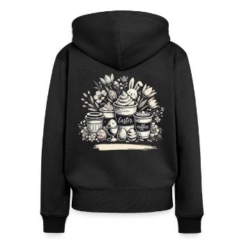 Easter Coffee Love Easter Bunny Happy Easter - Women's Premium Organic Zip Hoodie - black - Back - Julia (174cm)