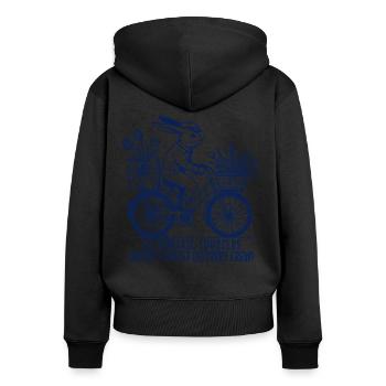 Courrier de Pâques Bunny Retro Delivery Crew - Sweat à capuche zippé Premium bio Femme - noir - Dos - Julia (174cm)