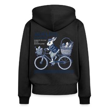 Hopline de Pâques Express Esthétique rétro - Sweat à capuche zippé Premium bio Femme - noir - Dos - Julia (174cm)