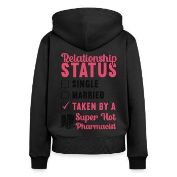 Technicien en pharmacie - Sweat à capuche zippé Premium bio Femme - noir - Dos - Julia (174cm)
