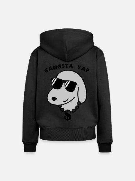 Gangsta Yap - Frauen Premium Bio Zip Hoodie - Schwarz