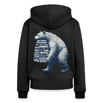 Bookworm Bookworm Book Lover Funny Book - Women's Premium Organic Zip Hoodie - black - Back - Julia (174cm)
