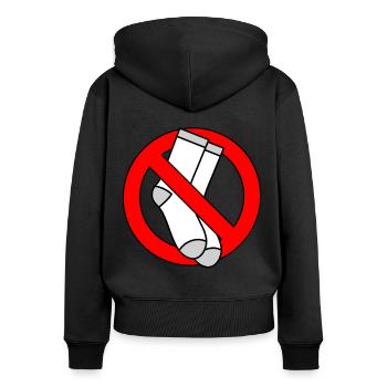 Pas de chaussettes autorisées Pas de chaussettes autorisées Pieds - Sweat à capuche zippé Premium bio Femme - noir - Dos - Julia (174cm)