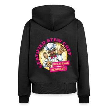 Gulasheintopf Beef Stew Certified Stew Chef - Frauen Premium Bio Zip Hoodie - Schwarz - Hinten - Julia (174cm)