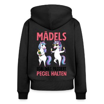 Girls no matter what happens Maintain levels - Women's Premium Organic Zip Hoodie - black - Back - Julia (174cm)