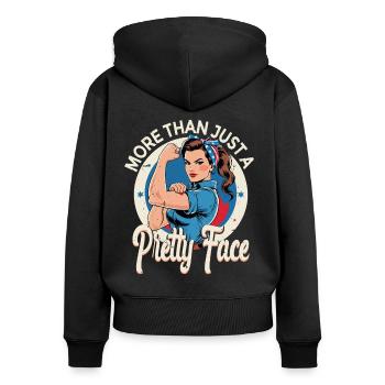 Feminismus Feministin Feminist - Frauen Premium Bio Zip Hoodie - Schwarz - Hinten - Julia (174cm)
