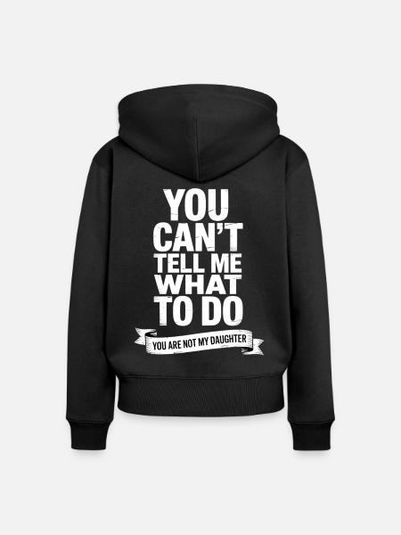 Lustiger Eltern Spruch Tochter - Frauen Premium Bio Zip Hoodie - Schwarz