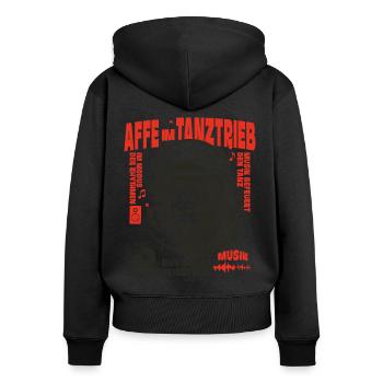 Groove Club Shirt: Gorilla in Open-Air Mode - Women's Premium Organic Zip Hoodie - black - Back - Julia (174cm)