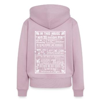 Autismus Awareness Geschenk Liebe Asperger Familie - Frauen Premium Bio Zip Hoodie - Altrosa - Hinten - Julia (174cm)