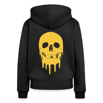 #superior : Skull - Sweat à capuche zippé Premium bio Femme - noir - Dos - Julia (174cm)