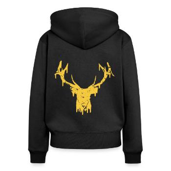#superior: Deer - Sweat à capuche zippé Premium bio Femme - noir - Dos - Julia (174cm)