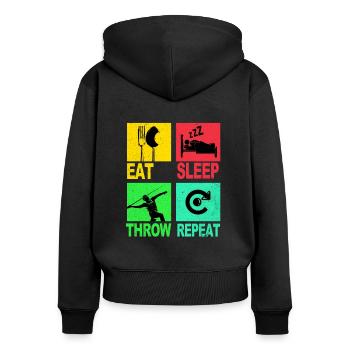 Javelin ThrowIng Ancient Greece Athlete Spear - Women's Premium Organic Zip Hoodie - black - Back - Julia (174cm)