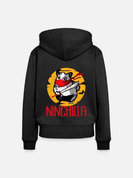 Chinchilla - Frauen Premium Bio Zip Hoodie - Schwarz