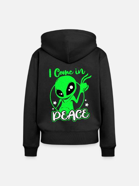 Aliens - Frauen Premium Bio Zip Hoodie - Schwarz