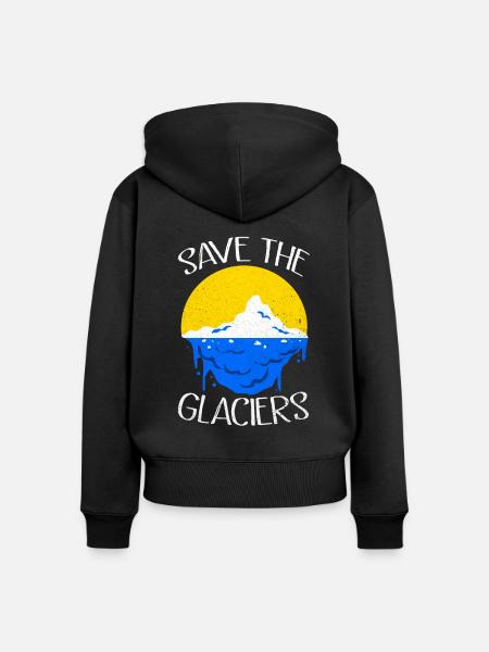 Gletscher - Frauen Premium Bio Zip Hoodie - Schwarz
