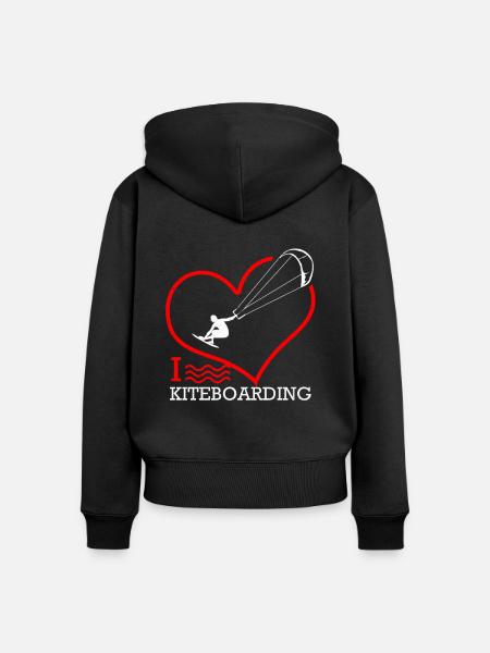 Kiteboard - Frauen Premium Bio Zip Hoodie - Schwarz