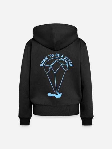 Kiteboard - Frauen Premium Bio Zip Hoodie - Schwarz