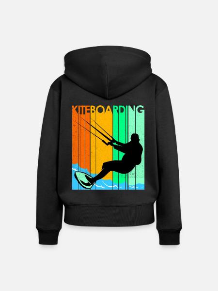 Kiteboard - Frauen Premium Bio Zip Hoodie - Schwarz