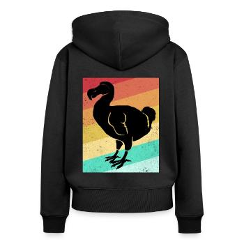 Dodo - Frauen Premium Bio Zip Hoodie - Schwarz - Hinten - Julia (174cm)