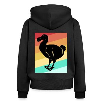 Dodo Geschenk Vogel Urzeit Fossil Archäologie Geek - Frauen Premium Bio Zip Hoodie - Schwarz - Hinten - Julia (174cm)