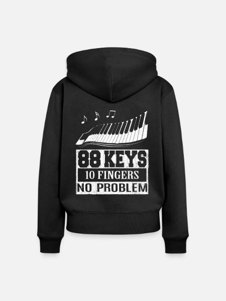 Piano - Frauen Premium Bio Zip Hoodie - Schwarz