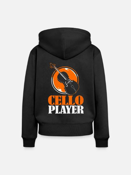 Cello - Frauen Premium Bio Zip Hoodie - Schwarz