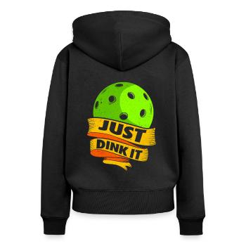 Pickleball - Women's Premium Organic Zip Hoodie - black - Back - Julia (174cm)
