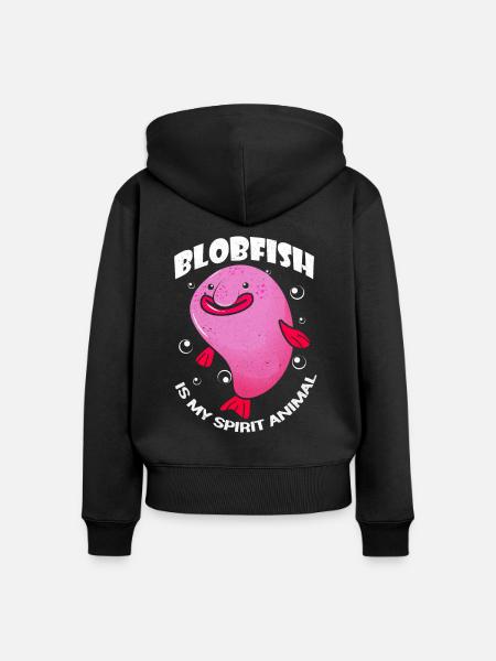Blobfisch - Frauen Premium Bio Zip Hoodie - Schwarz