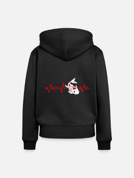 Koi - Frauen Premium Bio Zip Hoodie - Schwarz