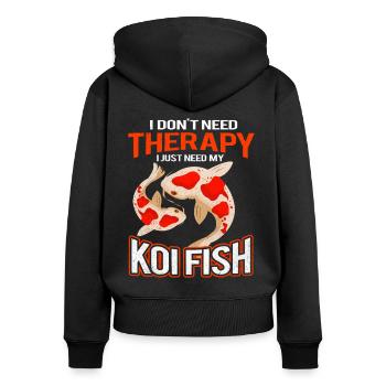 Koi - Sweat à capuche zippé Premium bio Femme - noir - Dos - Julia (174cm)