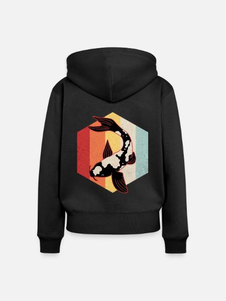 Koi - Frauen Premium Bio Zip Hoodie - Schwarz