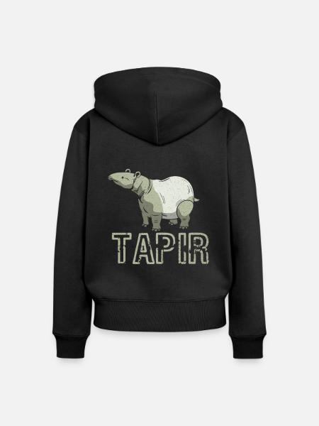 Tapir - Frauen Premium Bio Zip Hoodie - Schwarz