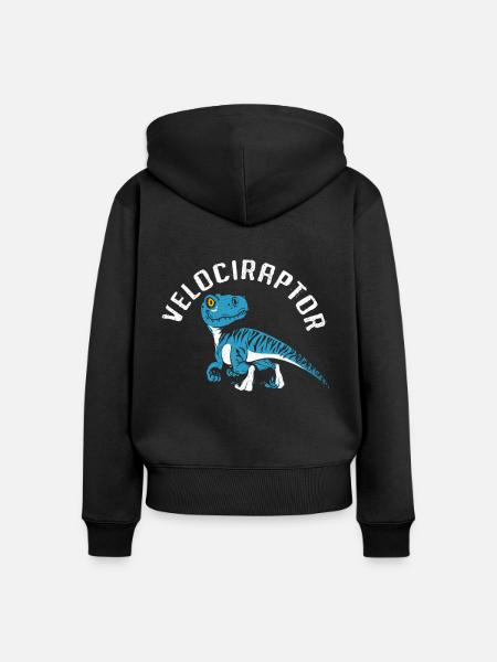 Velociraptor - Frauen Premium Bio Zip Hoodie - Schwarz