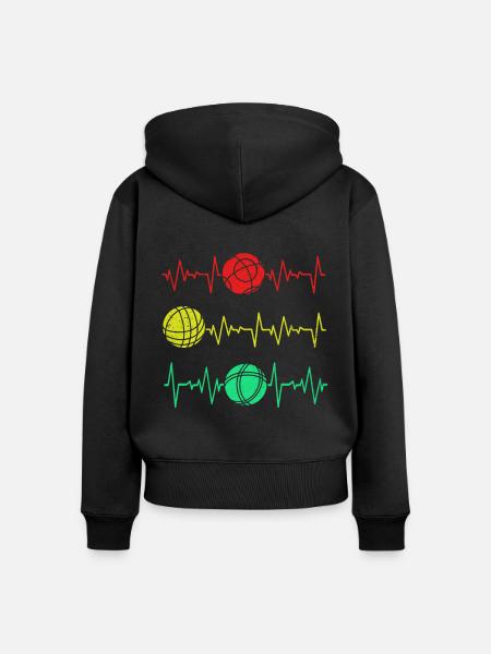 Pétanque - Frauen Premium Bio Zip Hoodie - Schwarz