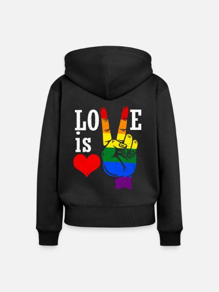 LGBT - Frauen Premium Bio Zip Hoodie - Schwarz