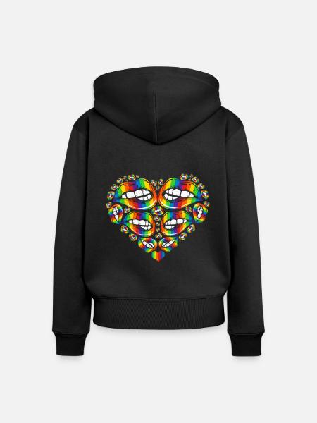 LGBT - Frauen Premium Bio Zip Hoodie - Schwarz