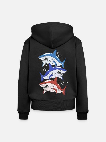 Hai - Frauen Premium Bio Zip Hoodie - Schwarz