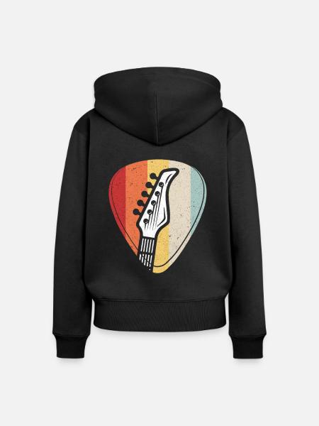 Gitarre - Frauen Premium Bio Zip Hoodie - Schwarz